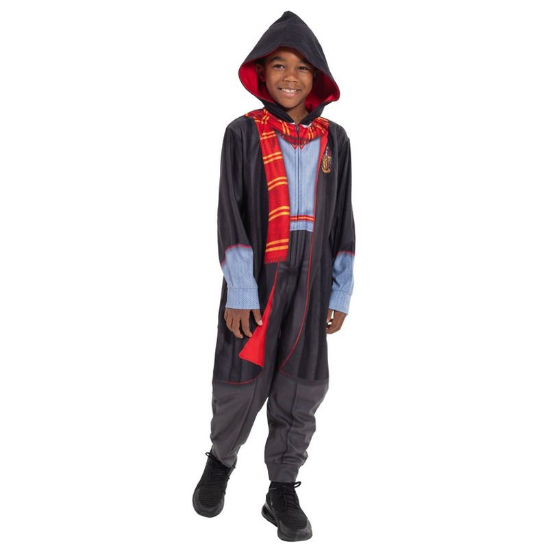 Harry Potter Gryffindor Fleece Zip Up Costume Coverall Big Kid, 1 of 8