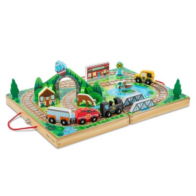 Image of Melissa & Doug Take-Along Railroad 17pc