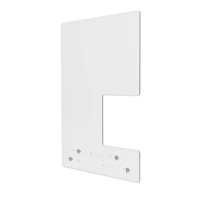 deflecto Mounting Safety Barrier with Side Pass Thru, 23.75" x 31.75", Polycarbonate, Clear, 2/Carton