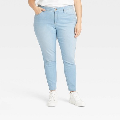 Women's Mid-rise Skinny Jeans - Ava & Viv™ Destructed Medium Wash 16 :  Target