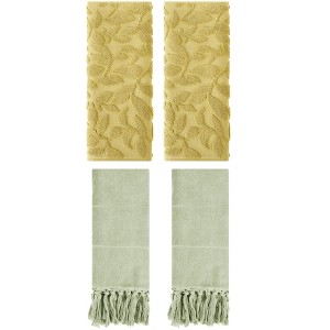 REGALWOVEN 4 Pcs Cotton Bathroom Hand Towel with Tassel 14" x 30" - 1 of 4