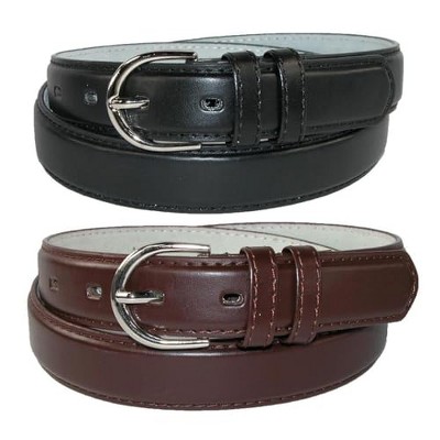 CTM Women's Leather 1 1/8 Inch Dress Belt (Pack of 2 Colors), 4 of 5