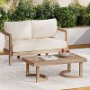 Christopher Knight 2pc Home Wendy Outdoor Acacia Loveseat and Coffee Table with Cushions Brown/Beige - 3 of 4