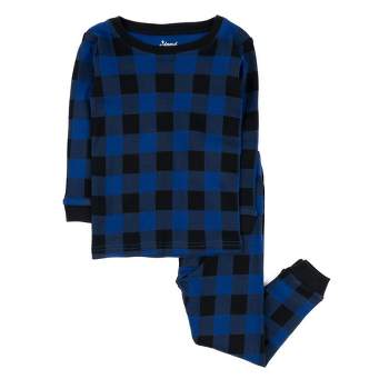 Leveret Kids Two Piece Flannel Feel Christmas Pajamas Plaid Blue And Navy  14 Year : Target