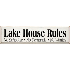 Slickblue Lake Life Wall Decor – Rustic Lake House Rules Wood Sign – Cottage Vibe Wall Accent 9x36, 10 Color Options - 1 of 3