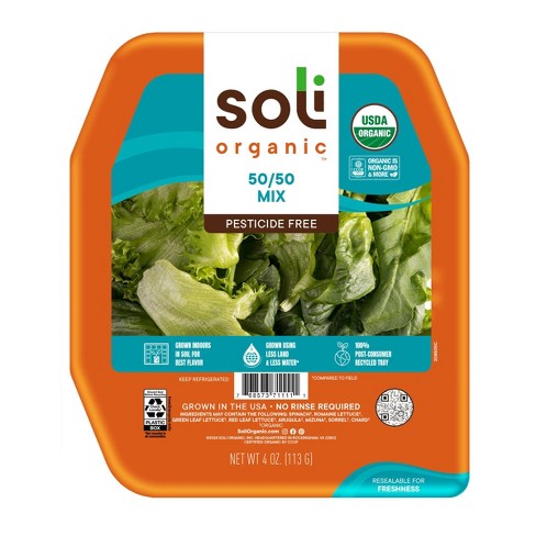 Soli Organic 50/50 Mix Salad Greens - 4oz : Target