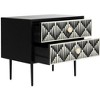Tessie Bone Inlay 2-Drawer Nighstand - SFV6609 - Bone/Black - Safavieh Couture - 3 of 4