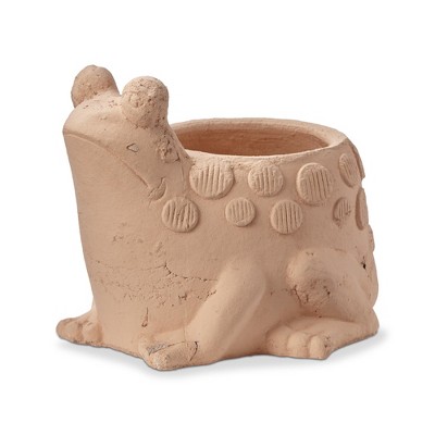 TAG Frog Planter, Terracotta Orange, 6.5L x5.5W x 6.5H inches.
