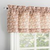 No. 918 1pc 54"x14" Mistral Floral Print Semi-Sheer Rod Pocket Kitchen Curtain Valance Terracotta - 2 of 4