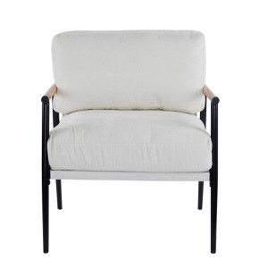 TiramisuBest Modern 27.56" Accent Chair with Plush Cushions, Wooden Armrests & Minimalist Metal Frame for Living, Bedroom, Office,Green - 1 of 4