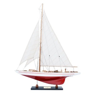 Endeavour Yacht Painted 24" L Wooden Sailboat Model By Old Modern Handicrafts - 1 of 4