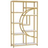 Resenkos Bookshelf, Bookcase Standing Shelf Unts,Freestanding Bookshelf, 68.9" Etagere Bookcase with 9 Open Shelves,Gold & White - 4 of 4