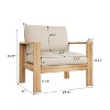 Christopher Knight Home Norman Outdoor Slat Design Acacia Wood Club Chair with Cushions, Light Gray/Teak - 3 of 4