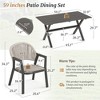 Outdoor Dining Set, 59 Inch Patio Furniture Set with PE Wicker Chairs, All-Weather Resistant Aluminum - 4 of 4