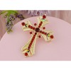 Anna-Kaci Silvery Tone Religious Cross Brooch Sparkling Aquamarine Blue or Victorian Clear Crystal Rhinestones - 2 of 4