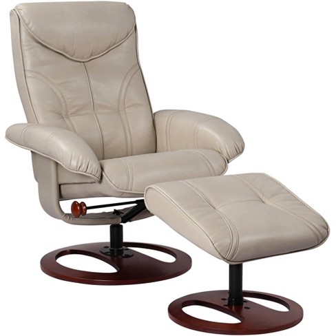 Leather swivel recliner online with ottoman