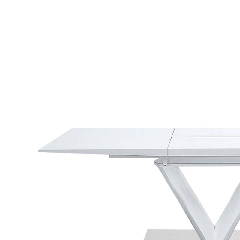 86.61&#34; Gallegos Dining Table White High Gloss Finish - Acme Furniture, 3 of 11