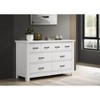 VYNXARIA 51" Coffee White Finish Dresser with 6 Drawers and Black Handles,Storage Cabinets with doors and shelves - 2 of 4