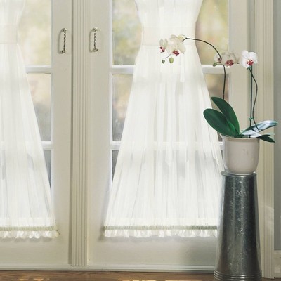 Eggshell Sheer Polyester Rod Pocket French Door Curtain Panel