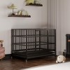 42.5 Inches Folding Dog Crate with Wheels, Large Heavy Duty Metal Dog Kennel - 3 of 4