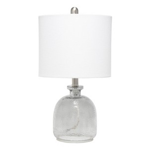 Hammered Glass Jar Table Lamp with Linen Shade - Lalia Home - 1 of 4