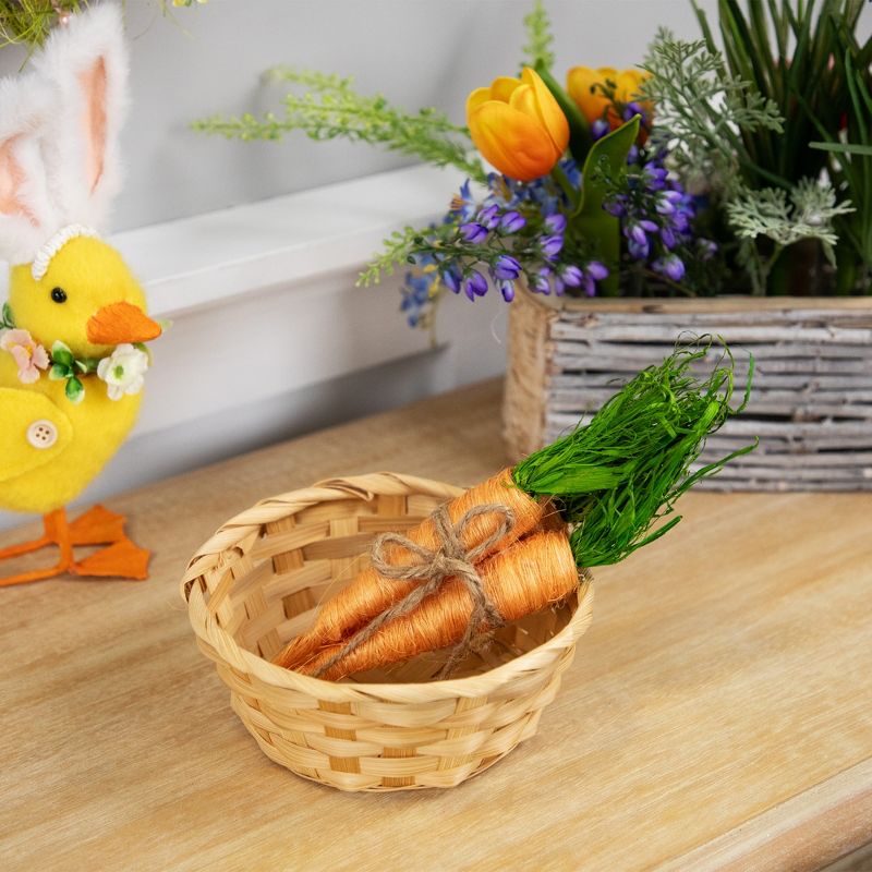 Northlight Straw Carrot Easter Decorations - 9"- Orange and Green - Set of 3, 3 of 7