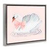 Stupell Industries White Swan with Pink Ribbon Floating Frame Canvas Art - 2 of 4