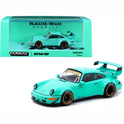 Porsche RWB 964 RHD (Right Hand Drive) "Tiffany" Teal Blue 1/64 Diecast Model Car by Tarmac Works