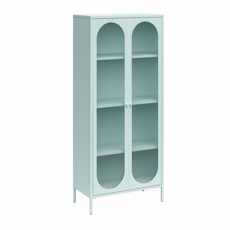 Luna Tall 2 Door Accent Cabinet with Fluted Glass - Mr. Kate, 4 of 10