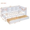 Twin Size Wooden Daybed with Storage Drawers and Bookshelf, Frame with USB Charging Ports, Pine and MDF Construction-Maison Boucle - 3 of 4