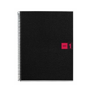 Miquel Rius Original 1 Subject Lined Notebooks, 11" x 9", 80 Sheets Heavyweight Paper, 3 Hole Punched, Perforated, Black Poly Cover - 1 of 1