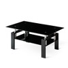 Grungis Rectangle 2-Layers Coffee Table,Modern Tempered Clear Glass End Table for Living Room,Offices - 4 of 4