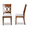 2pc Lucie Fabric and Wood Dining Chairs Set Gray/Walnut - Baxton Studio: Polyester, Spot Clean, Armless - image 3 of 4