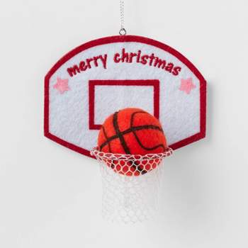 Fabric Basketball Hoop Christmas Tree Ornament Red - Wondershop™