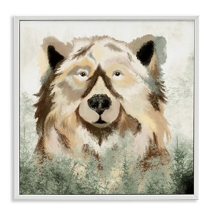 Stupell Industries Bear Wildlife Nature Forest Trees Black Framed Giclee Art - 1 of 4