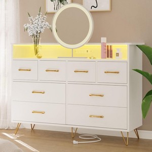 8 Drawers Dresser with LED Light and Charging Station for Bedroom - 1 of 4