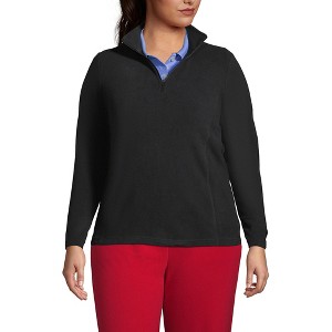 Lands' End Women's Plus Size Thermacheck 100 Fleece Quarter Zip Pullover Top - 1 of 4