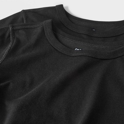 Cat & Jack Kids' 2pk Adaptive Short Sleeve T-Shirt - Cat & Jack™ Black/Black XS: Sensory Friendly, Cotton Blend, Crew Neck, Knit Fabric — фото 3