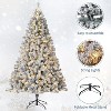 Artificial Christmas Tree with Warm White Lights, Realistic Flocked Material, with Metal Hinges and Foldable Base, for Home,Office Decoration - 2 of 4