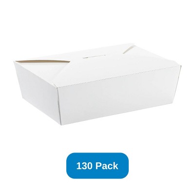 Inno-Pak 56 oz Paper Food Box White #3 Size - Case of 130