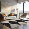 LIVN CO. Soft High Pile Polyester Modern Area Rug, Black/Ivory - 2 of 4