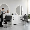 FurnitureR Storage Cabinet with 4 Drawers and Side Door, Modern Wood Organizer Unit with Adjustable Shelves, 32.28Inch Tall, White - 4 of 4
