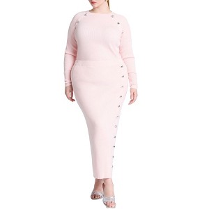 ELOQUII Maxi Sweater Skirt With Button Down Placket - 1 of 4