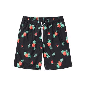 TATT 21 Men's Summer Casual Lightweight Drawstring Floral Printed Beach Shorts