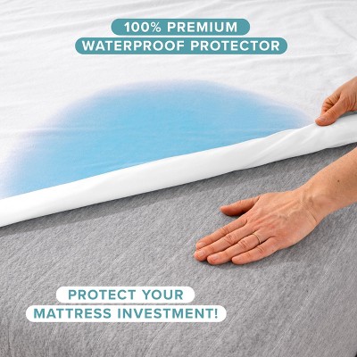 Twin XL White Waterproof Cotton Terry Mattress Protector