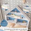 KTMBDW Full Size House-Shaped Bed with Bookcase Headboard and Led Light and Twin Size Trundle, No Box Spring Needed, for Kids Boys Girls, Blue+ White - 4 of 4