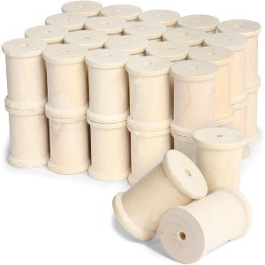 Bright Creations 40-Pack Large Unfinished Wooden Spools for Crafts, 1.5 x 2 in - 1 of 4
