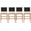Scott Living Arly Green Outdoor Bar Stool Solid Acacia Wood and Woven Wicker, Set of 4 - 3 of 4