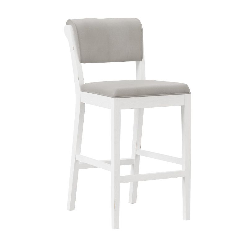 Clarion Wood and Upholstered Panel Back Bar Height Stool Sea White - Hillsdale Furniture, 1 of 13