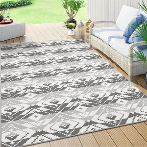 Indoor Outdoor Area Rug 5x8 Waterproof Plastic Straw Rug Stain & UV Resistant Easy to Clean Portable Outdoor Rug for Patio Backyard Beach Camping - 1 of 4